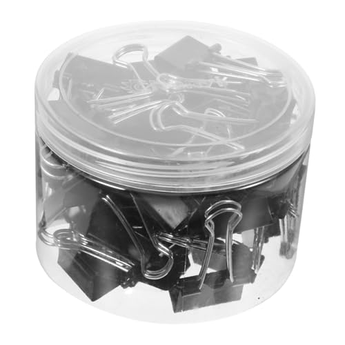 KICHOUSE 48 Stück Binder Clips Bunte Büroklammern Praktische Dokumentenklammern für Bürobedarf Schwarz für Notizen Papiere und Karten von KICHOUSE