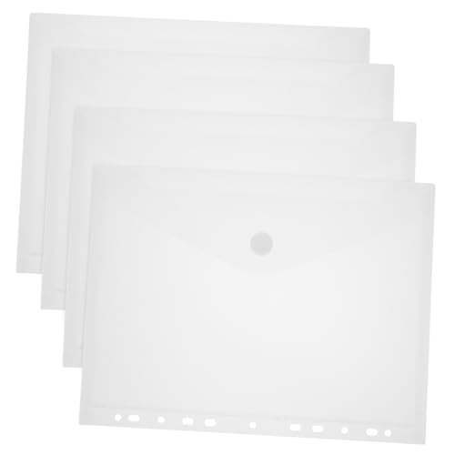 KICHOUSE 4Stücke Dokumentenmappe Transparente Aktenaufbewahrungstaschen mit Druckknopf für Schule Büro Zuhause für Quittungen Notizen Buntes Design von KICHOUSE