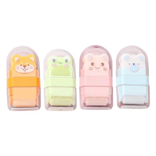 KICHOUSE 4Stücke Kawaii Radiergummis mit Tiermotiven Praktische Radiergummis Kreative Schreibwaren für Sicher und Zuverlässig für Schule und Büro von KICHOUSE