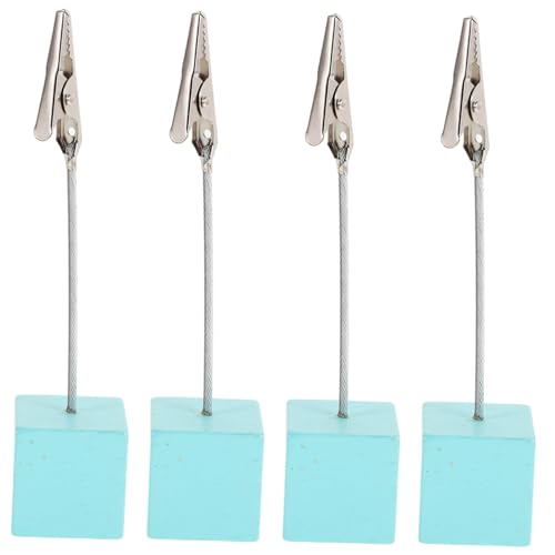 KICHOUSE 4Stücke Memo Halter mit Würfelbasis Clip für Schreibtisch Foto Display und Tischkarten Basis für Heimdekoration Büro und Schule Stabil von KICHOUSE