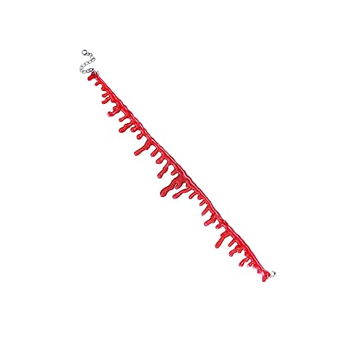 KICHOUSE 4Stücke Teiliges Gotische Halloween Halsketten Handgemachte Kreative Blutfleck Ketten für Party und Makeup Theateraufführungen und Festivals von KICHOUSE