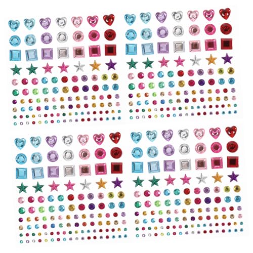 KICHOUSE 4blätter Selbstklebende Strasssteine Bunte Gems Aufkleber Für Handyhüllen Und Bastelprojekte Glitzernde Rhinestone Sticker Für Kreative Dekorationen von KICHOUSE