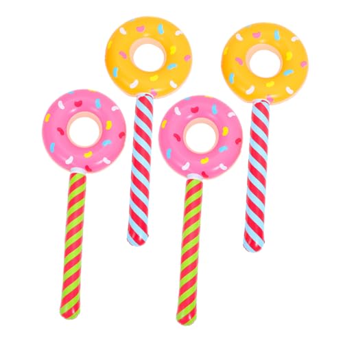 KICHOUSE 4pcs Aufblasbare Donut -geformte Pvc -luftballons Für Kinder Geburtstagsfeier Dekorationen Candyland Themenballons Für Innen- Und Außengebrauch von KICHOUSE