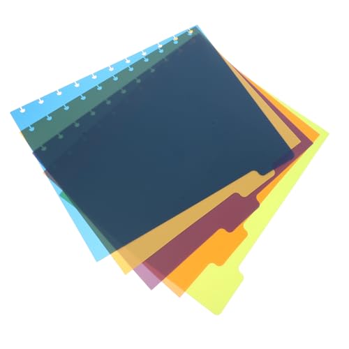 KICHOUSE 5 Blätter Frosted Pp Binder Notizblock-tabs Trennblätter Für Ordner Abnehmbare Bindelaschen Notizblock-trennlaschen Farbige Registerkarten Notizblock-marker Indexteiler von KICHOUSE