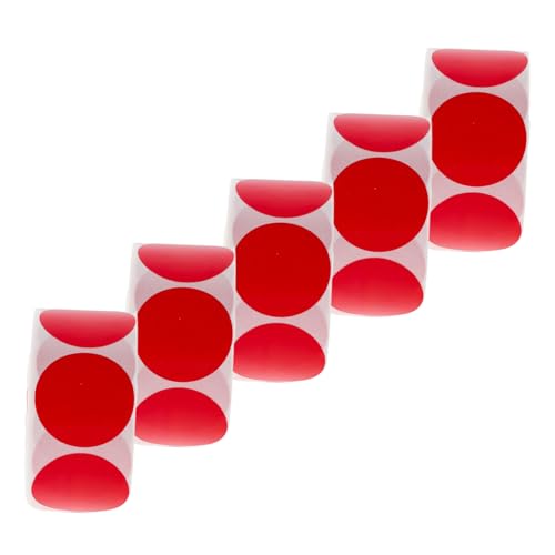 KICHOUSE 5 Rollen Selbstklebende Punkte Stark Haftend Beschreibbare Dots für DIY Handwerk und Büroanwendungen für Kategorisierung und Versiegelung von KICHOUSE