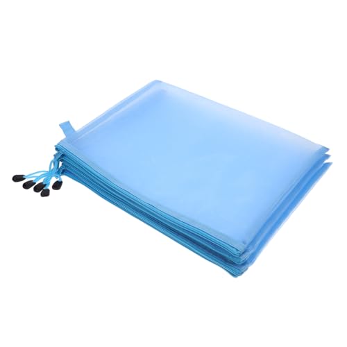 KICHOUSE 5 Stück Aufbewahrungstasche Schreibwaren Dokumenttasche für Reißverschluss Aktentaschen für Büromaterial Zipper -Dokumente Beutel durchsichtige Papiertasche Dateibeutel Nylon Blau von KICHOUSE