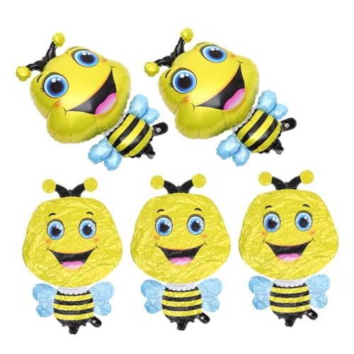 KICHOUSE 5 Stück Ballon aus Aluminiumfolie Bienentierballons thematisiert Bienenballons LED Biene Geburtstagsdekoration Party-Ballon- Party-Layout-Bienenballon süße Tierballons Gelb KICHOUSE 5 Stück Ballon aus Aluminiumfolie Bienentierballons thematisiert Bienenballons LED Biene Geburtstagsdekoration Party-Ballon- Party-Layout-Bienenballon süße Tierballons Gelb von KICHOUSE