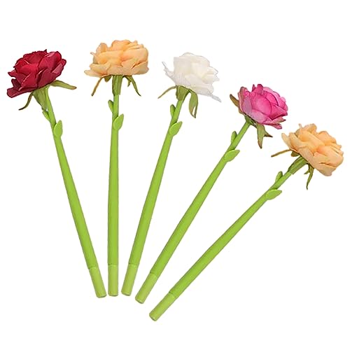 KICHOUSE 5 Stück Blumen Kugelschreiber Adorable Schreibstifte für Studenten Kreative und Praktische Designs Glattes Schreiben ohne Tintenlecks für Büro und Freizeit von KICHOUSE