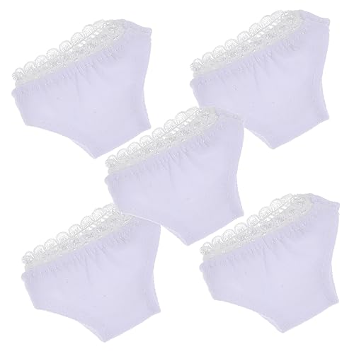 KICHOUSE 5 Stück -Höschen Babypuppenkleidung Mädchen Unterwäsche Puppen Kleidung für puppenkleidung Puppenunterhosen Puppenhöschen dekorative Unterwäsche für Puppen Baumwolle Weiß von KICHOUSE