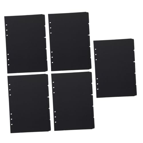 KICHOUSE 5 Stück Index etiketten papier Buchseite Teiler Buchregisterkarten für Trennwände mit Laschen Bindelaschen A5 6-Ringbuch a5 Ordner Papiertrenner a5 Trennwände Black KICHOUSE 5 Stück Index etiketten papier Buchseite Teiler Buchregisterkarten für Trennwände mit Laschen Bindelaschen A5 6-Ringbuch a5 Ordner Papiertrenner a5 Trennwände Black von KICHOUSE