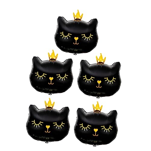 KICHOUSE 5 Stück Katzenballon Tiere Szene Partydekorationen Luftballons Für Katzen Tierischer Folienballon Partyzubehör Pastell Tierische Folienballons Haustier Aluminiumfolie Black von KICHOUSE