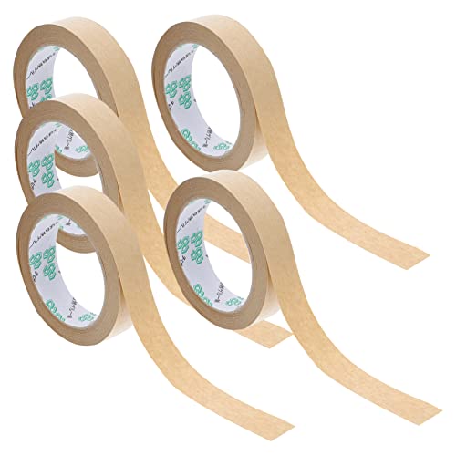 KICHOUSE 5 Stück Klebeband aus Kraftpapier packing tape paketband packaging tape starkes klebeband verpackungsklebeband Etikett Versiegelung doppelt Tür Kraftbänder Verpackungspapierbänder von KICHOUSE