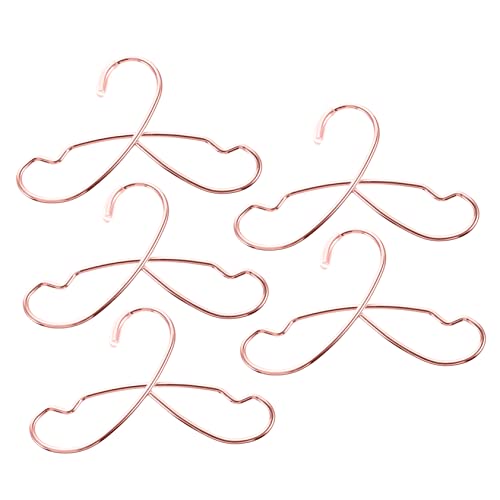 KICHOUSE 5 Stück Puppenaufhänger kleiderbügel für puppenkleidung puppenkleiderbügel Puppen kleiderständer wiedergeboren Puppenständer Puppen Aufhänger Puppen-Aufhänger- Eisen Rose Gold von KICHOUSE