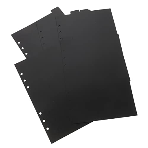 KICHOUSE 5 Stück Schwarze Trennblätter für Ordner Teiliges mit Lochung und Oberen Tabs für Effiziente Organisation Notizbüchern Planern und Aktenordnern von KICHOUSE