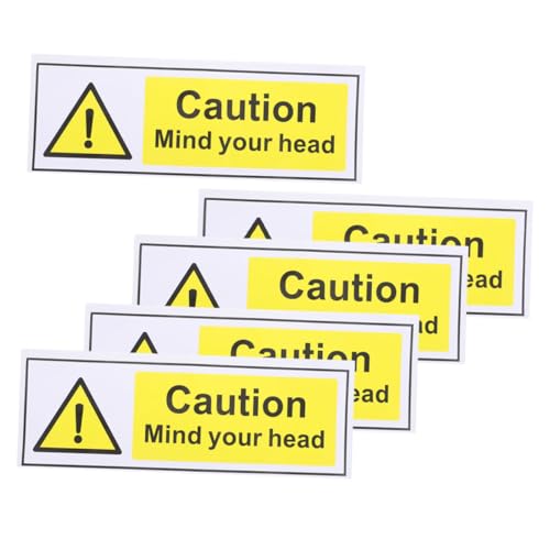 KICHOUSE 5 Stück Teiliges Warnschild aus Wasser und Ölbeständigem PP Synthetikpapier Selbstklebende Watch Your Head Aufkleber für Glatte Oberflächen Wie Glas Kunststoff und Metall KICHOUSE 5 Stück Teiliges Warnschild aus Wasser und Ölbeständigem PP Synthetikpapier Selbstklebende Watch Your Head Aufkleber für Glatte Oberflächen Wie Glas Kunststoff und Metall von KICHOUSE