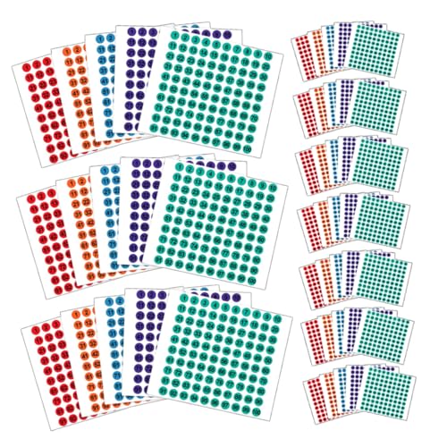 KICHOUSE 50 Bögen Mit Kleinen Zahlenaufklebern: Bunte, Selbstklebende Etiketten, Runde Aufkleber Zum Organisieren Und Sortieren Von Diy-projekten – Zahlen Zum Abziehen Und Aufkleben Für von KICHOUSE