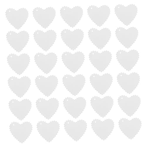KICHOUSE 50 Stück Liebeskarte Stichworte Hängend Gruß Herz Schild Geformt Farbig Valentinstag Kleine Karten Schmucklos Mini-blankokarten Karteikarten Weiß Papier von KICHOUSE