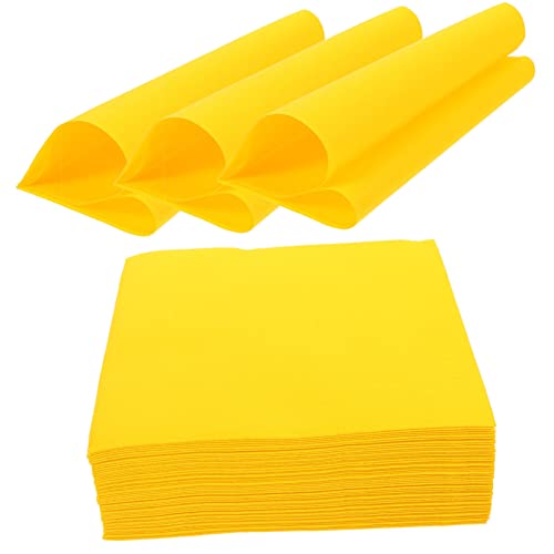 KICHOUSE 50 Stück Saubere Papierservietten Servietten Für Die Brautparty Hochzeit Geburtstagsfeier Hochzeitsgeburtstag Rezeption Hochzeiten Abendessen Buntes Gewebepapier Yellow von KICHOUSE
