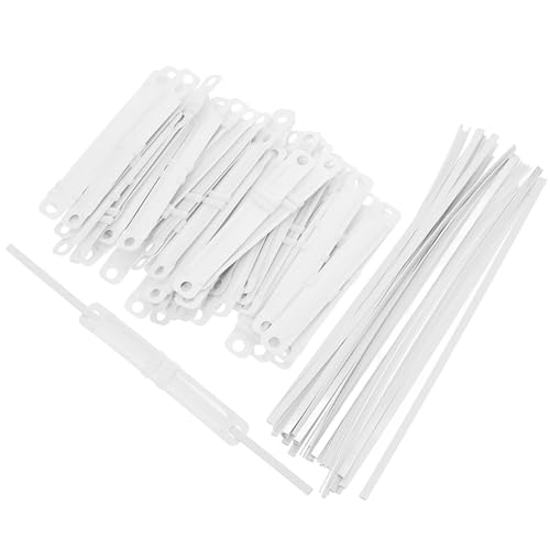 KICHOUSE 50 Stück Schnalle Zum Binden Von Dokumenten Kunststoff-bindeklammern Büroklammern 2-loch-loseblattverschluss Schnellhefterhefter Zackenpapierverschluss Dokumentclips Weiß Plastik von KICHOUSE