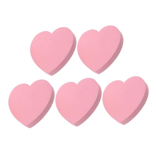 KICHOUSE 500Blätter Rosa Herzförmige Haftnotizen Selbstklebende Memo Pads für Büro Schule und Zuhause für Erinnerungen und Nachrichten Einfach von KICHOUSE