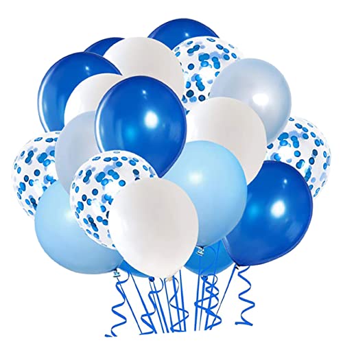 KICHOUSE 50Stücke Blaue Konfetti Luftballons Latexballons für Geburtstagsfeiern Hochzeiten und Babypartys Langlebig und Sicher Einfache Handhabung für Festliche Dekorationen von KICHOUSE