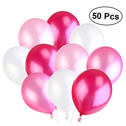 KICHOUSE 50Stücke Latexballons Weiß Hellrosa Geburtstagsfeiern Hochzeiten Kinderpartys Qualitätsballons Für Unvergesslichen Spaß von KICHOUSE