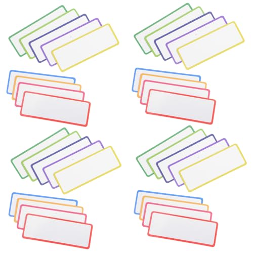 KICHOUSE 54Stücke Wiederverwendbare Magnetische Etiketten Abwischbar Bunte Namensschilder für Kühlschrank Whiteboards Klassenzimmer Vielseitige Organisation von KICHOUSE