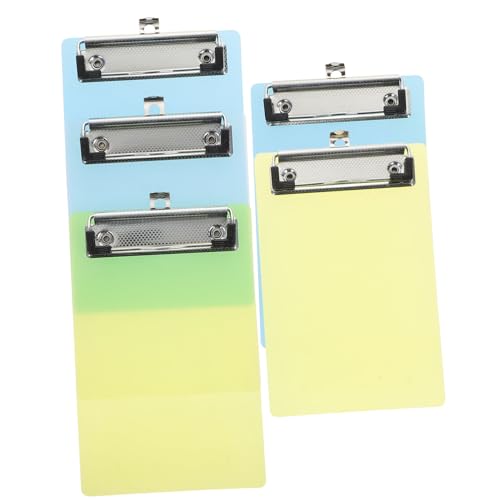 KICHOUSE 5Er-Pack Schreibtafel aus Sperrholz Klemmbrett mini Zwischenablage transparent Schwarze Mini -Klemmbretter Memo -Größe Zwischenablage Mini Transparent Clip Boards Zufällige Farbe von KICHOUSE