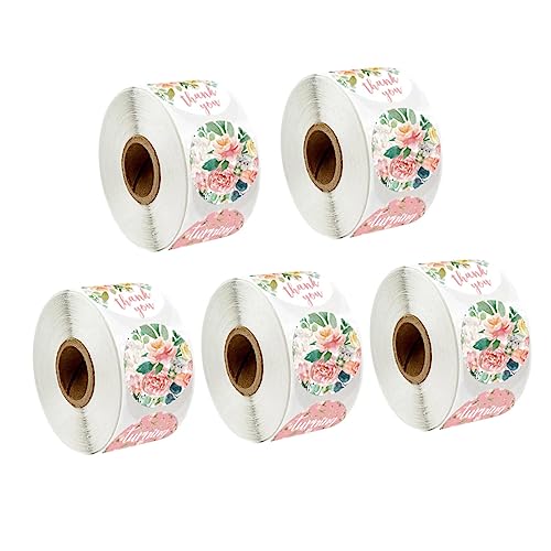 KICHOUSE 5Rollen Babyaufkleber Selbstklebende für Babyparty Blumen Design pro für Geschenktüten Dankesgeschenke und Kreative Dekorationen von KICHOUSE