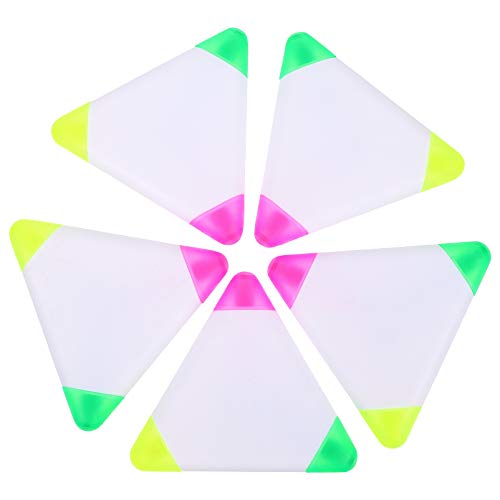 KICHOUSE 5Stücke Highlighter Marker Fluoreszierende Stifte für Schule und Büro Ergonomisches Design mit Trocknungsfarbe für Notizen und Markierungen von KICHOUSE