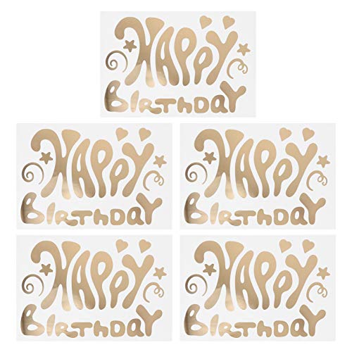 KICHOUSE 5stücke Selbstklebende Happy Birthday Aufkleber Für Luftballons Dekorative Sticker Für Partys Fenster Und Wände Transparentes Design Für Festliche Atmosphäre von KICHOUSE