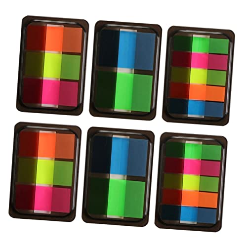 KICHOUSE 6 Boxen Haftnotizen mit Boxen Selbstklebende Indexaufkleber Verschiedenen für Notizblöcke Bürobedarf und Zuhause Fluoreszierende Markierungsstickers für Effektives Organisieren von KICHOUSE