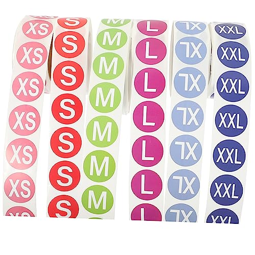 KICHOUSE 6 Rollen Größenetikett Groß Farbe Kleidung Aufkleber Waschbar Etiketten Farbig Selbst Papier Zufällige Farbe KICHOUSE 6 Rollen Größenetikett Groß Farbe Kleidung Aufkleber Waschbar Etiketten Farbig Selbst Papier Zufällige Farbe von KICHOUSE