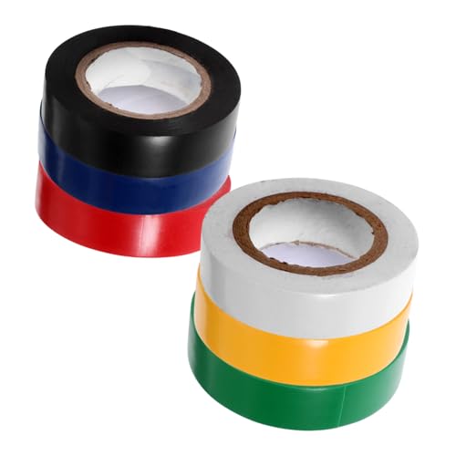 KICHOUSE 6 Rollen Wasserdichtes Isolationsband Isolierbänder PVC-Klebeband Absperrband Automobilkabelbaum -Samtband farbiges Isolierband Outdoor -Elektroband PVC -Band Eletrische Klebeband von KICHOUSE