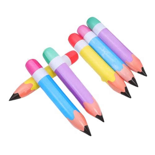 KICHOUSE 6 Stück Aufblasbare PVC Bleistift Ballons in Gelb Leichte Langlebige Dekoration für Schulanfang Abschlussfeiern Klassenraum Deko und Geburtstagsfeiern von KICHOUSE