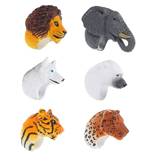 KICHOUSE 6 Stück Dinosaurier-Ring- Tierring aus Kunststoff Goodie-Bag-Füller Goodie-Bags-Füller für Kinderringe Fingerringe für Kinderpreise PVC von KICHOUSE