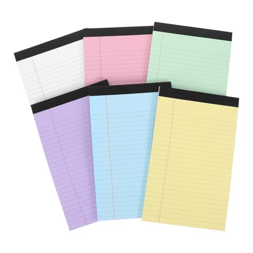 KICHOUSE 6 Stück Notizblock Bunte Perforierte Schreibblätter mit für Schule Büro To Do Listen Tragbar und Vielseitig Einsetzbar für Notizen und Erinnerungen von KICHOUSE