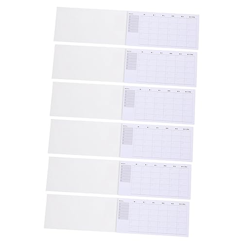 KICHOUSE 6 Stück Planen Sie einen Schleimschleifbuch Planungsunterlagen Memo -Pads Aufgabenheft süße Notizblöcke Notizblock zur Erinnerung Täglicher Notizblock Bürobedarf Papier Blau von KICHOUSE