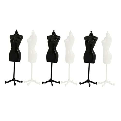 KICHOUSE 6 Stück Puppenaufhänger Inhaber Stand Display Unterstützung Kleiner Puppenständer Mannequin Schaufensterpuppenständer Schaufensterpuppe Kleiderhalter Szenenzubehör Plastik Schwarz von KICHOUSE