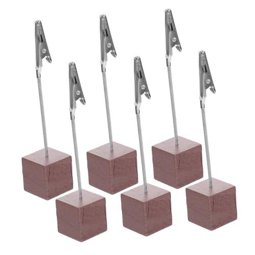KICHOUSE 6 Stück Rechnungsordner Fotoordner Griff Staffeleien Schreibtisch Clip-foto Anzeige Kabel Clipshalter Halter Für Fotoclips Chip-clips Artikel Stand Platte Desktop Büro Holz Coffee von KICHOUSE
