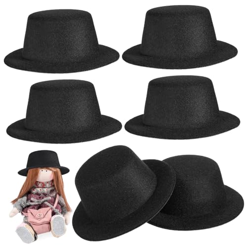 KICHOUSE 6 Stück Teiliges DIY Puppenhut Handgemachte Schwarze und Clownhut Dekoration für Puppen Bären und Bastelprojekte Langlebig und Praktisch von KICHOUSE