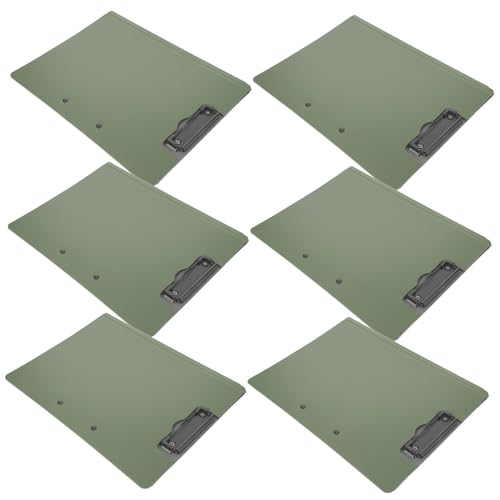 KICHOUSE 6 Stück Teiliges Klemmbrett mit Flip Mechanismus Doppelte Horizontale Senkrechte Klammern Vielseitiges Schreibbrett und Dokumentenhalter in Military Grün für Büro Schule und KICHOUSE 6 Stück Teiliges Klemmbrett mit Flip Mechanismus Doppelte Horizontale Senkrechte Klammern Vielseitiges Schreibbrett und Dokumentenhalter in Military Grün für Büro Schule und von KICHOUSE
