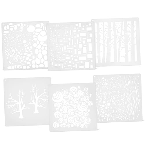KICHOUSE 6 Stück Teiliges Malschablonen für Kreative DIY Projekte Wiederverwendbare Schablonen für und Verschiedene Designs Wie Äste und Blasen für Bastelarbeiten von KICHOUSE