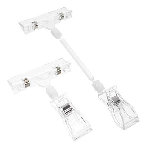 KICHOUSE 6 Stück Teiliges Set Preisschildhalter mit Doppeltem Clip Transparente Klammern für Supermärkte Regale und Ausstellungen für Preisauszeichnungen und Werbeschilder von KICHOUSE