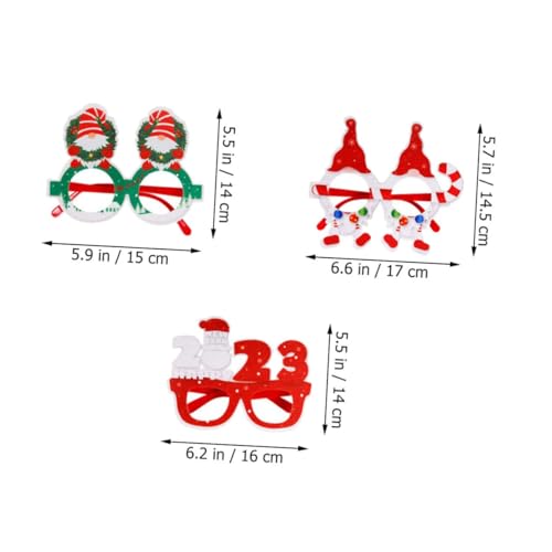 KICHOUSE 6 Stück Teiliges Weihnachtsbrillen aus Bunte Partybrillen mit Festlichen Motiven Leicht Wiederverwendbar als Xmas Foto Requisiten und Weihnachtsdekor für Erwachsene von KICHOUSE