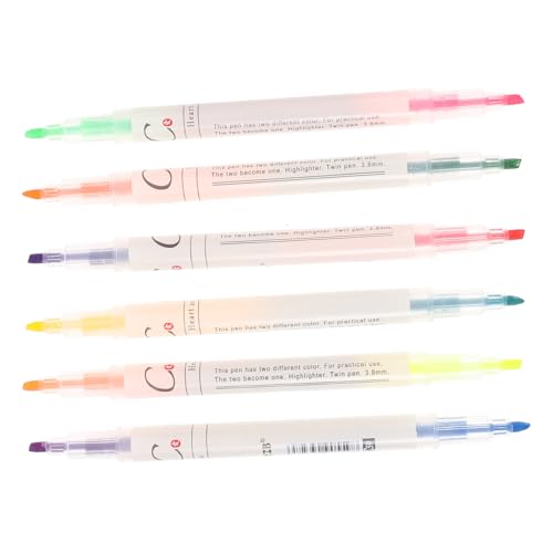 KICHOUSE 6 Stück Textmarker Sortiert Kompakter Markierstift Kompakter Buchmarker Schulbuchmarker Kompakter Scrapbook-marker Farben Schulsammelalbum-marker Schule Für Plastik von KICHOUSE