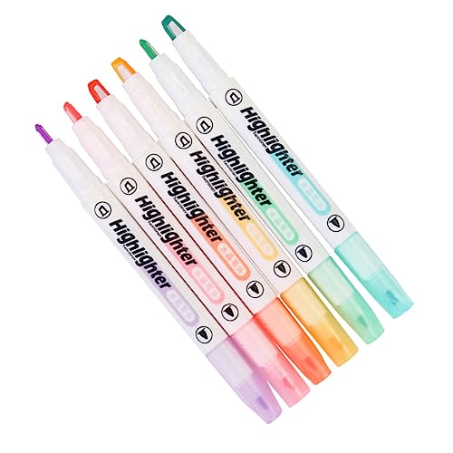KICHOUSE 6 Stück Textmarker Tipp Meißel ästhetische Highlighter farbige Markierung Markierungen mit zwei Spitzen Marker Doppelspitze Doppelkopf-Farbstift Plastik Bunt KICHOUSE 6 Stück Textmarker Tipp Meißel ästhetische Highlighter farbige Markierung Markierungen mit zwei Spitzen Marker Doppelspitze Doppelkopf-Farbstift Plastik Bunt von KICHOUSE