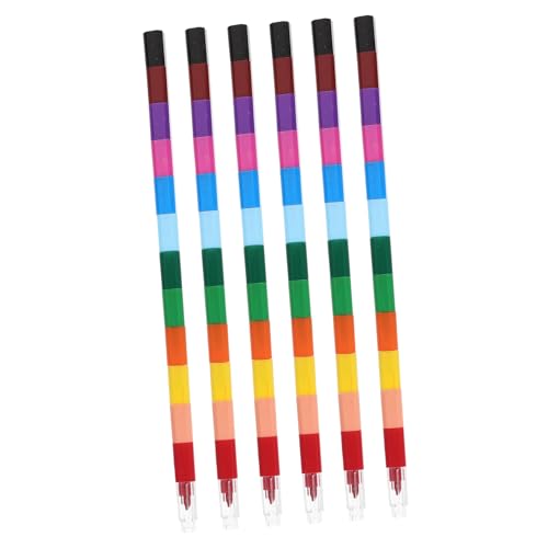 KICHOUSE 6 Stück Tragbarer Kindermalstift Wachsmalstifte Graffiti-wachsstift Neuartiger Kinderstift Neuartige Kinderkreide Kompakter Buntstift Colorful Calciumcarbonat von KICHOUSE