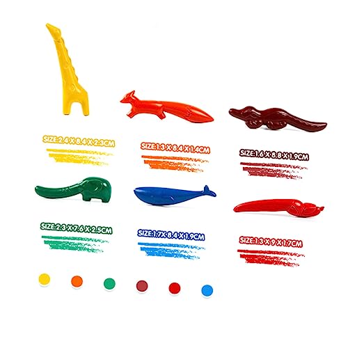 KICHOUSE 6 Stücke Wachs Bleistift 6 Farben Buntstift Tier Buntstift Malerei Werkzeug Pädagogisches Bunte von KICHOUSE