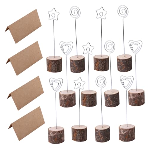 KICHOUSE 60 Stück Holzhalter Tischnummern Für Hochzeiten Namenshalter Für Hochzeitstische Memo Clips Für Hochzeiten Tischnummernhalter Desktop Fotoclip Nachrichtenclip Menüclips von KICHOUSE